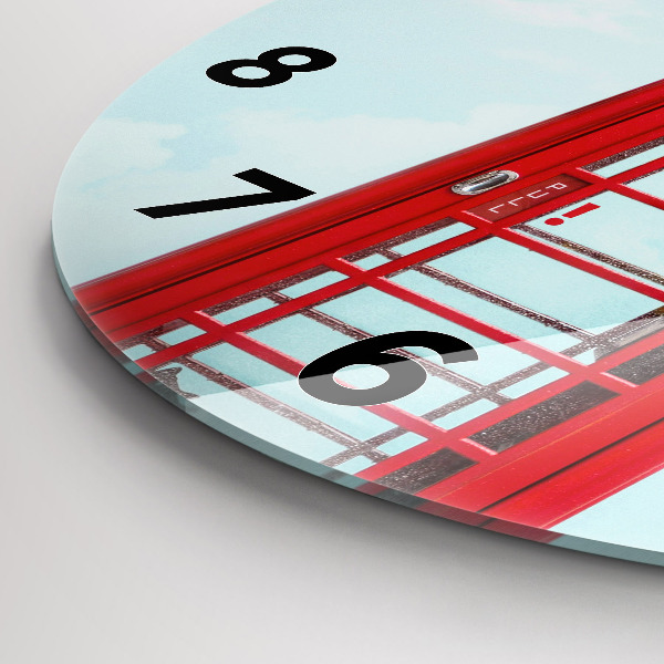 Round glass clock Public phone