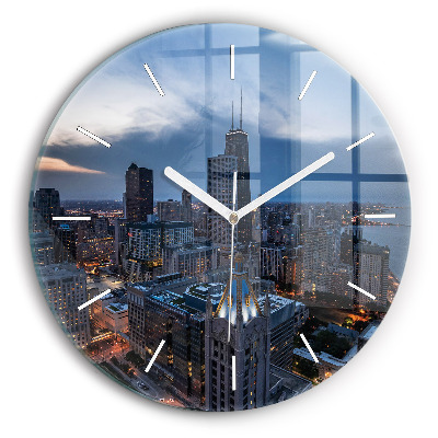 Round glass clock Photo of Chicago