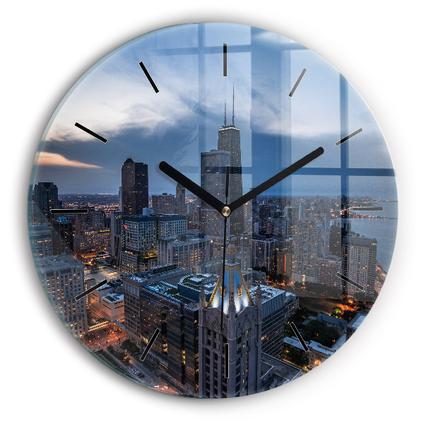Round glass clock Photo of Chicago