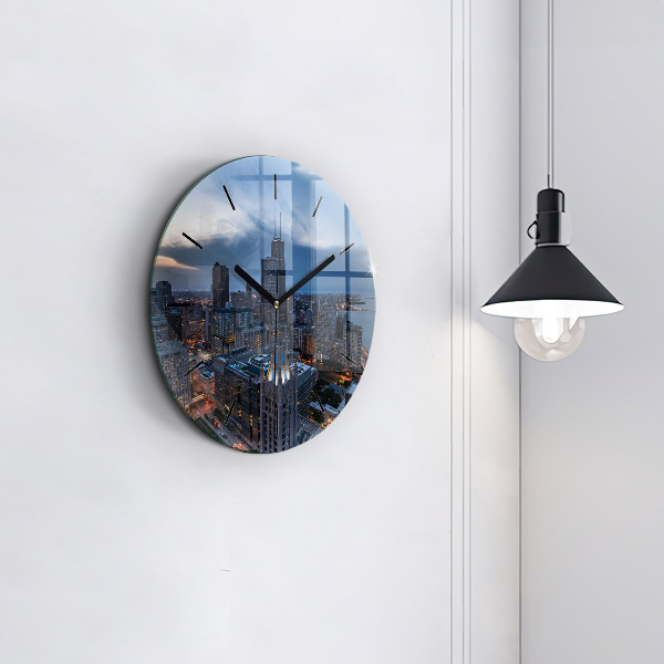 Round glass clock Photo of Chicago
