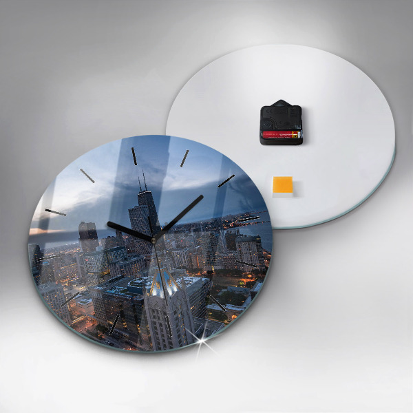 Round glass clock Photo of Chicago