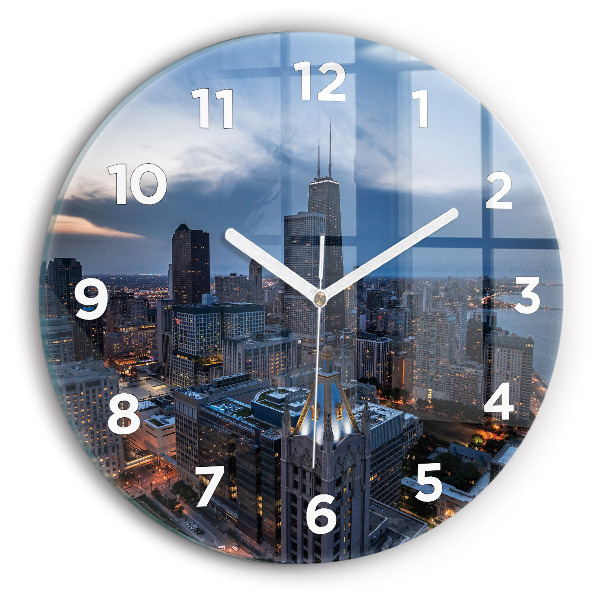 Round glass clock Photo of Chicago