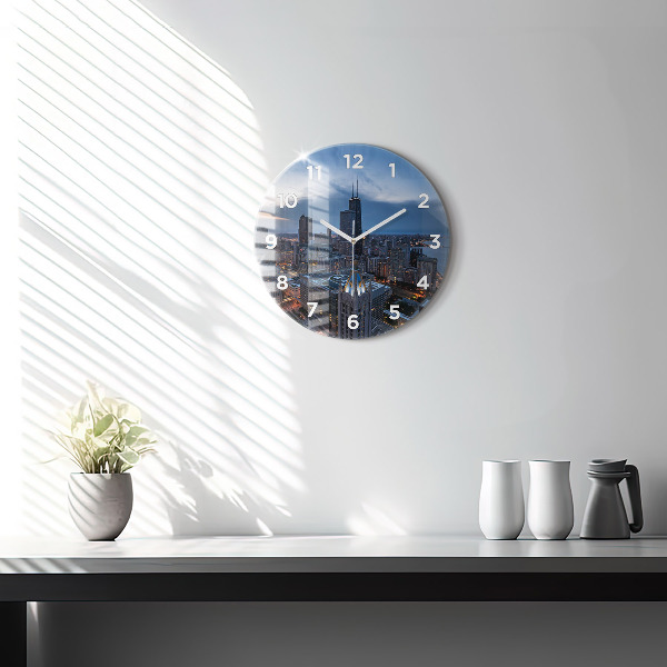 Round glass clock Photo of Chicago