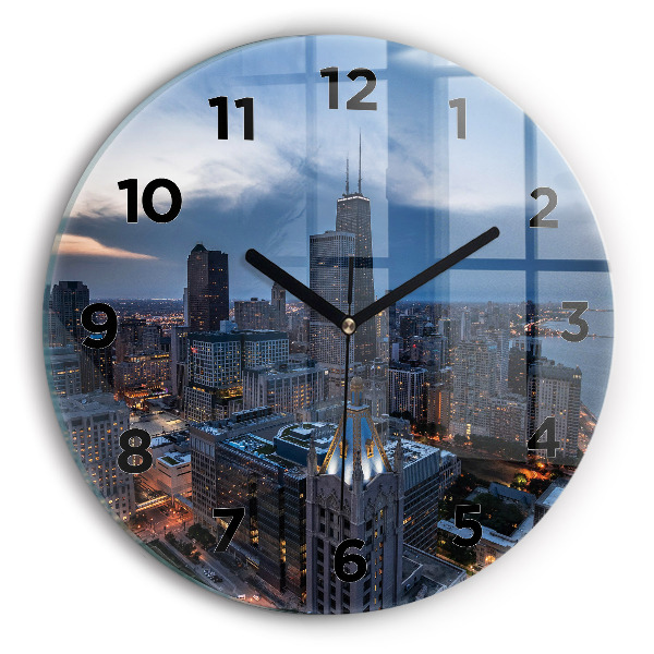 Round glass clock Photo of Chicago
