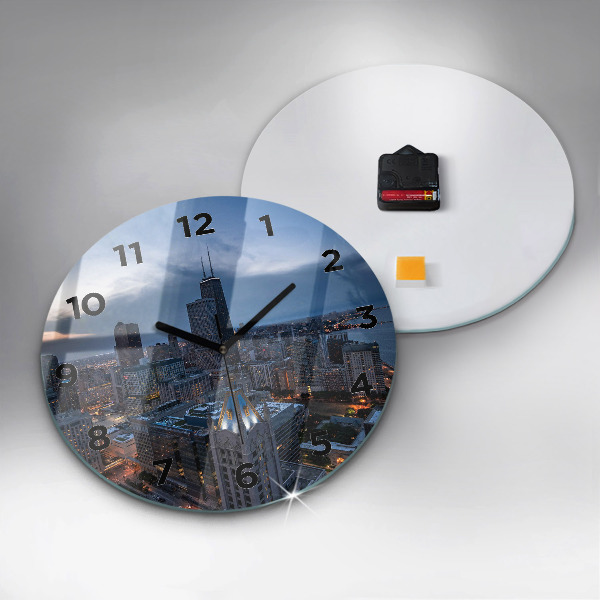 Round glass clock Photo of Chicago