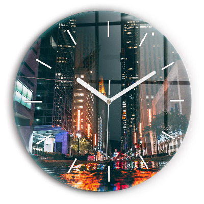 Round glass clock Hotel in Houston