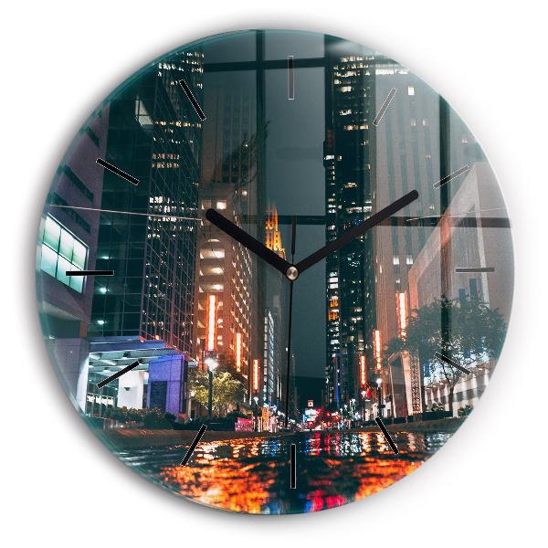 Round glass clock Hotel in Houston