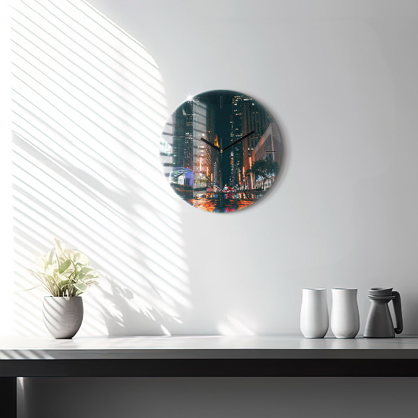 Round glass clock Hotel in Houston