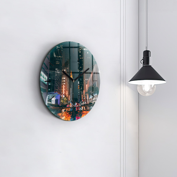 Round glass clock Hotel in Houston