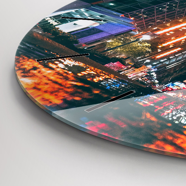 Round glass clock Hotel in Houston