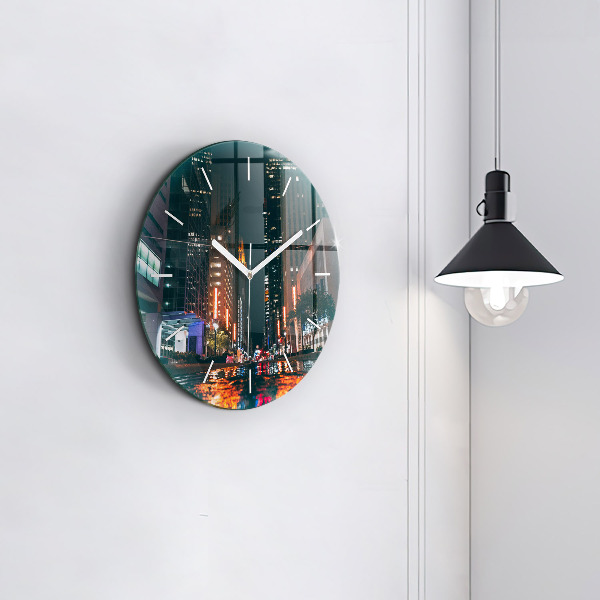 Round glass clock Hotel in Houston