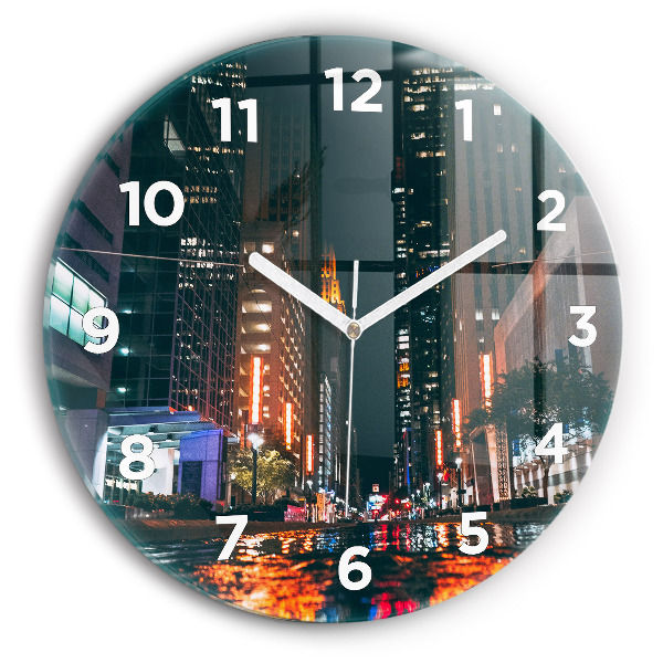 Round glass clock Hotel in Houston