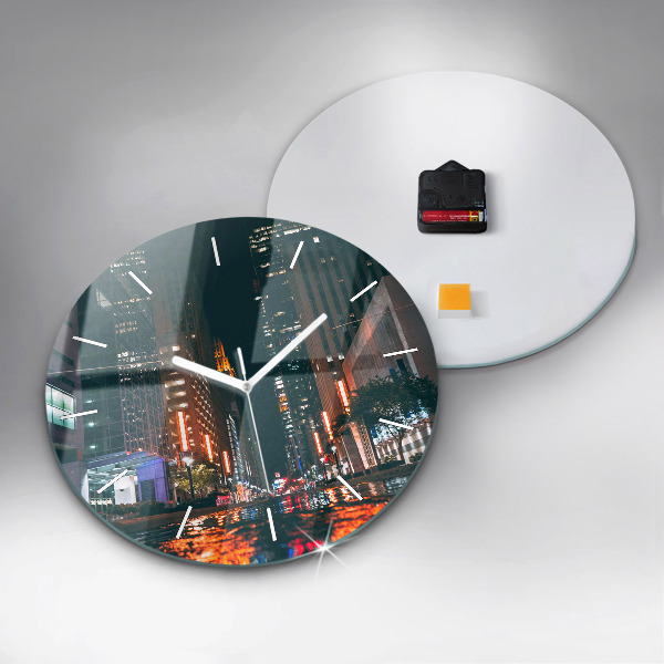 Round glass clock Hotel in Houston