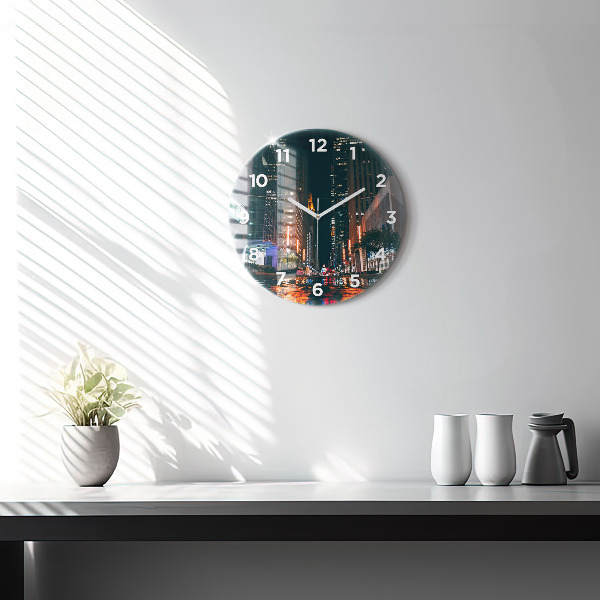 Round glass clock Hotel in Houston