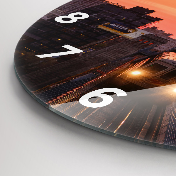 Round glass clock Benjamin Franklin Bridge