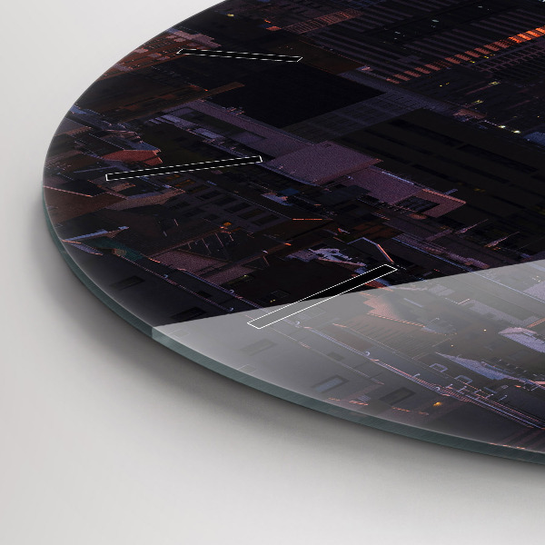 Round glass clock Philadelphia City Skyline