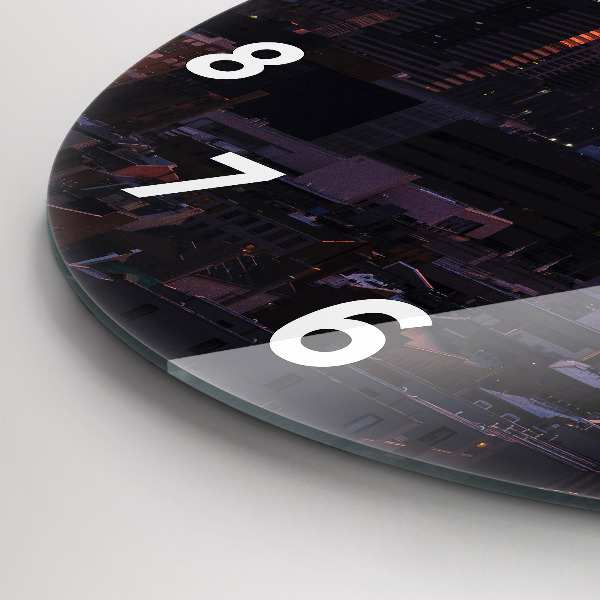 Round glass clock Philadelphia City Skyline