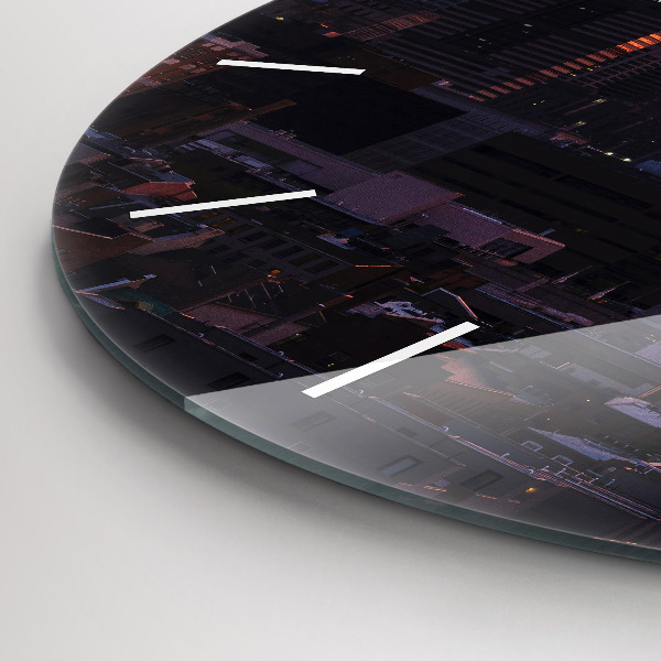 Round glass clock Philadelphia City Skyline