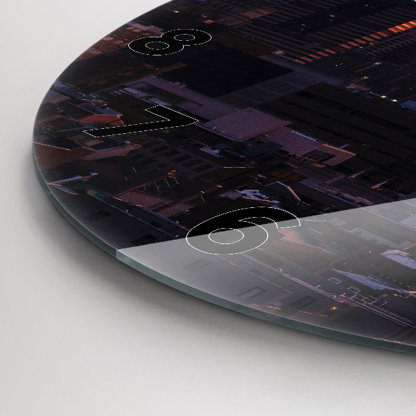 Round glass clock Philadelphia City Skyline
