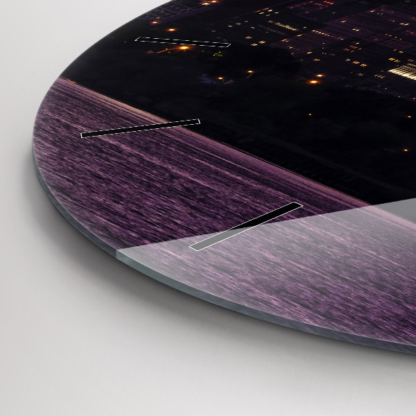 Round glass clock Philadelphia City Skyline
