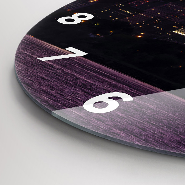 Round glass clock Philadelphia City Skyline