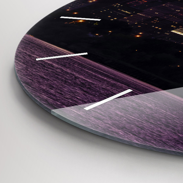 Round glass clock Philadelphia City Skyline