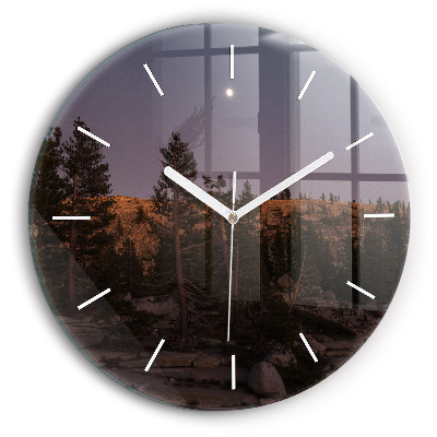 Round glass clock Rocky Yosemite Road