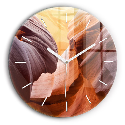 Round glass clock Antelope Canyon