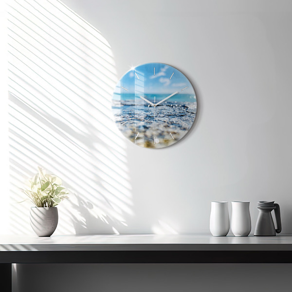 Round glass clock Water photography