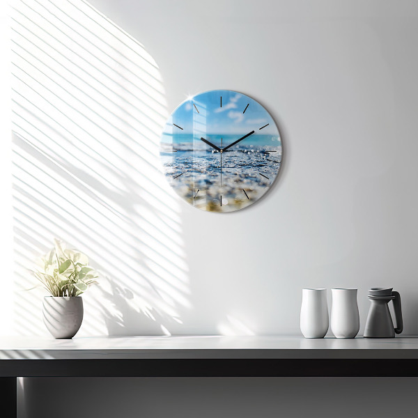 Round glass clock Water photography