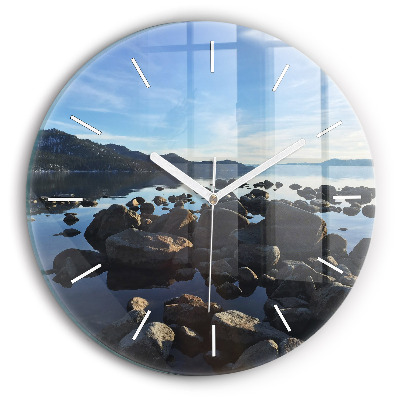 Round glass clock Sea view