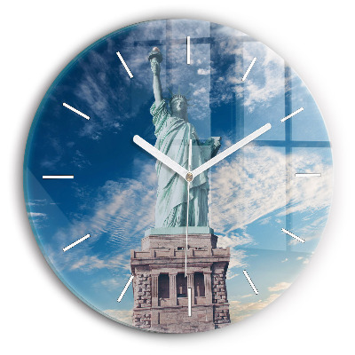 Round glass clock Statue of Liberty New York