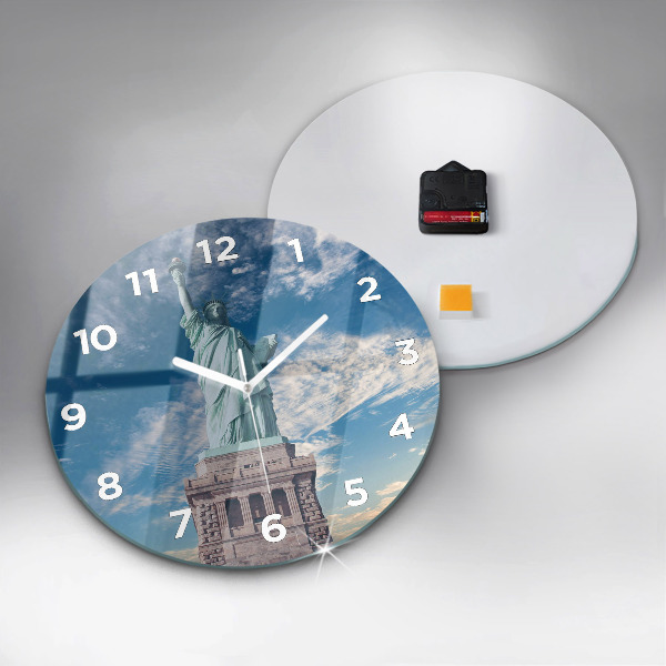 Round glass clock Statue of Liberty New York