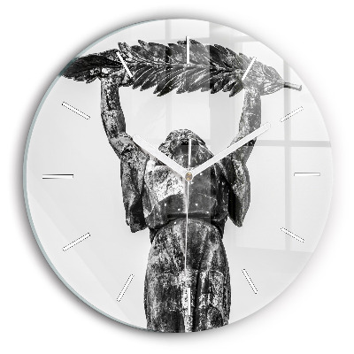 Round glass clock Statue of Liberty in Budapest