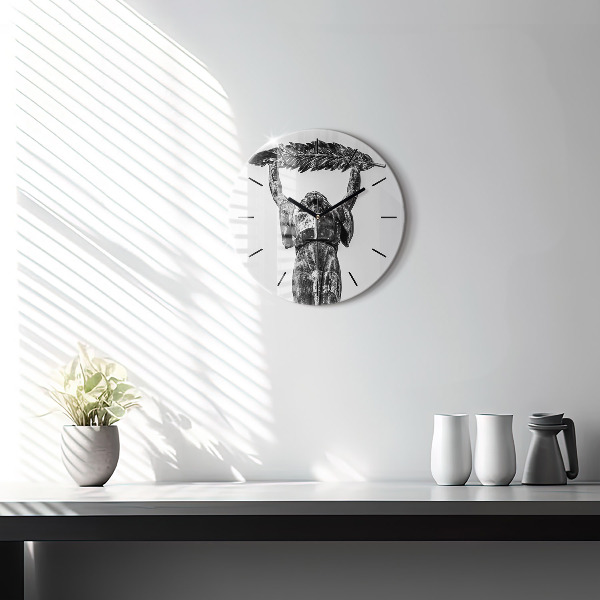 Round glass clock Statue of Liberty in Budapest