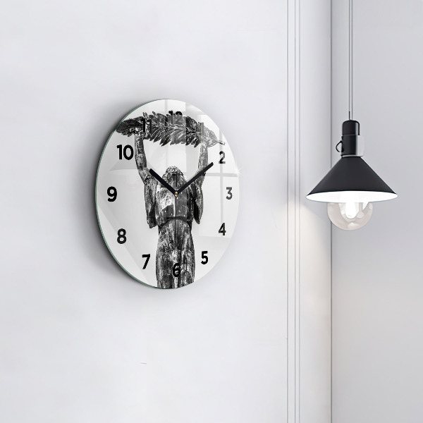 Round glass clock Statue of Liberty in Budapest