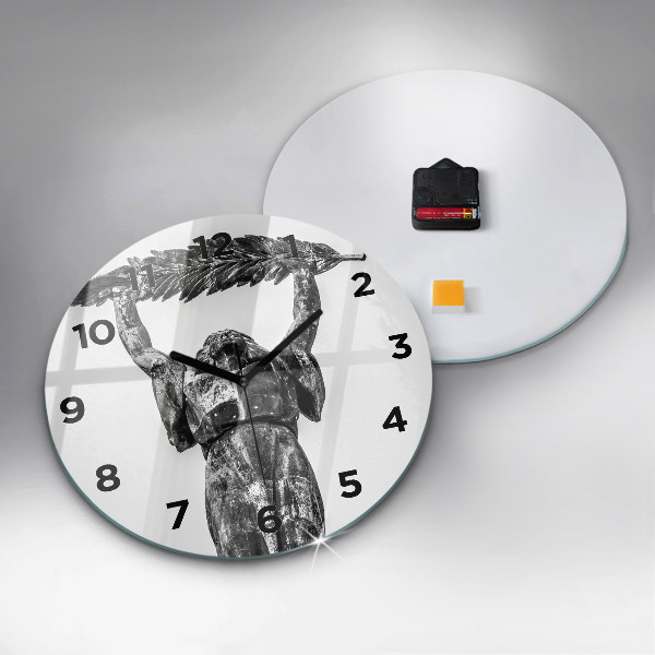 Round glass clock Statue of Liberty in Budapest