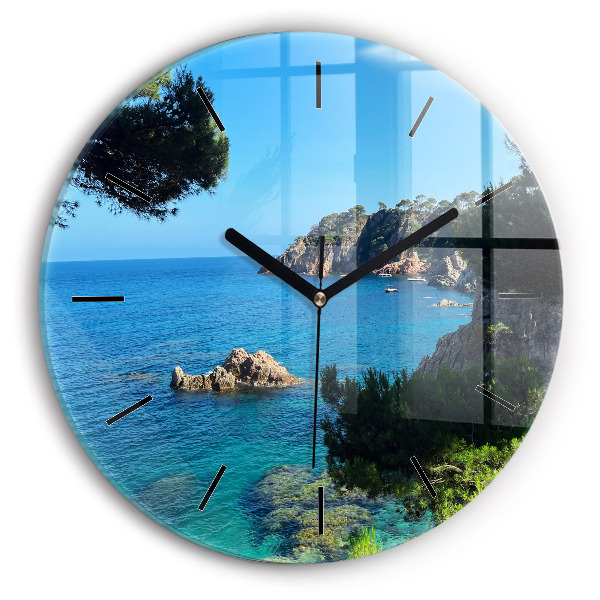 Round glass clock Costa Brava
