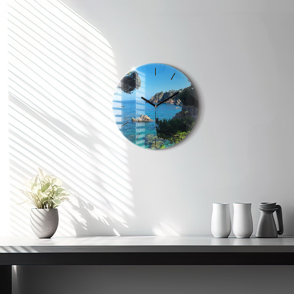 Round glass clock Costa Brava