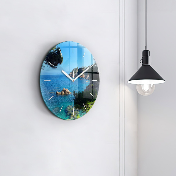 Round glass clock Costa Brava