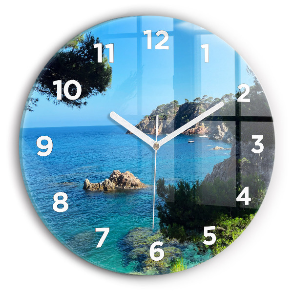 Round glass clock Costa Brava