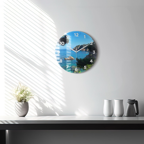 Round glass clock Costa Brava