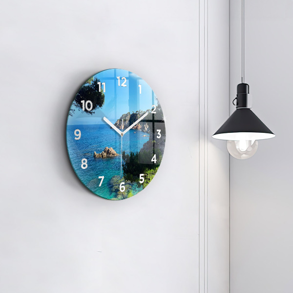 Round glass clock Costa Brava