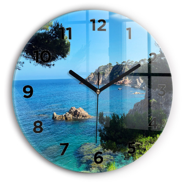 Round glass clock Costa Brava