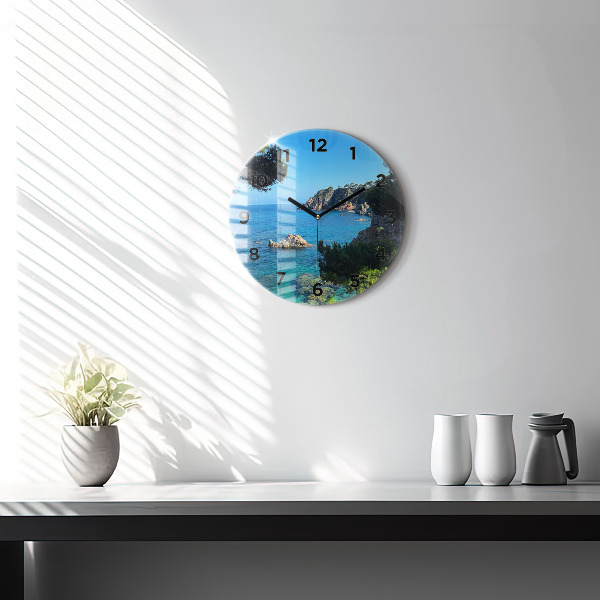 Round glass clock Costa Brava