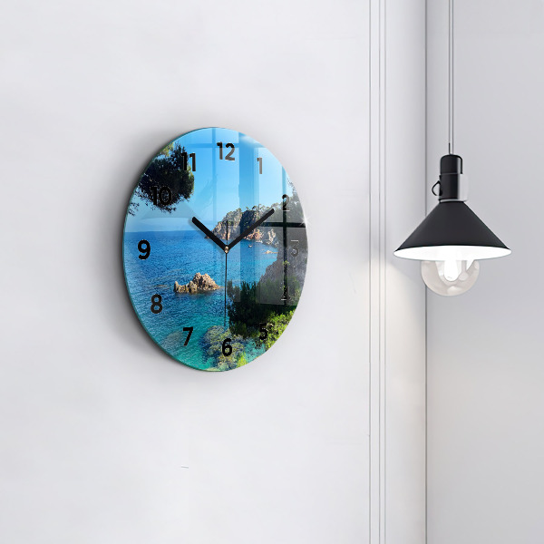 Round glass clock Costa Brava