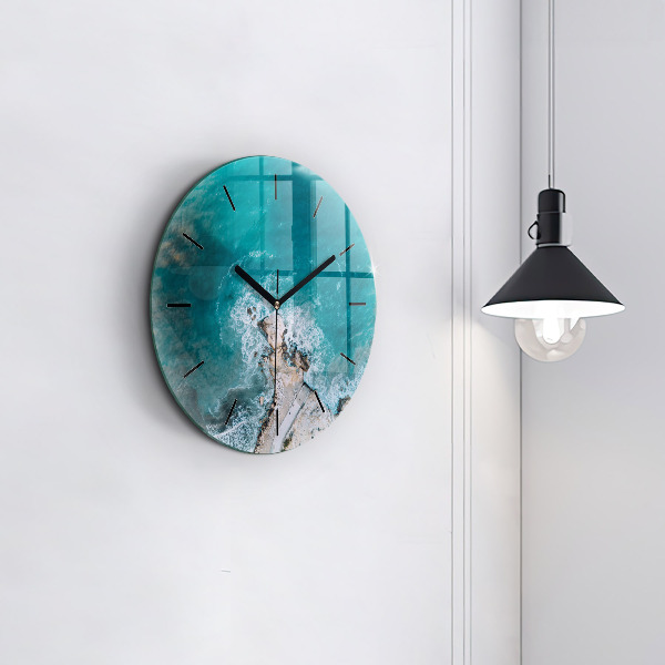 Round glass clock Fjords in Costa Blanca