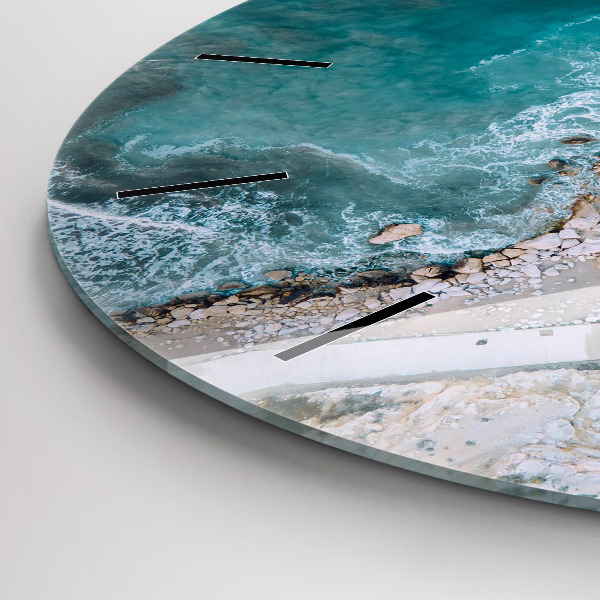 Round glass clock Fjords in Costa Blanca