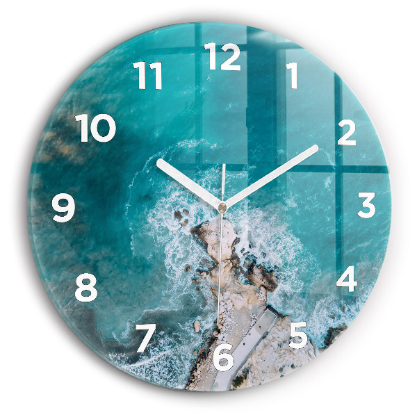 Round glass clock Fjords in Costa Blanca