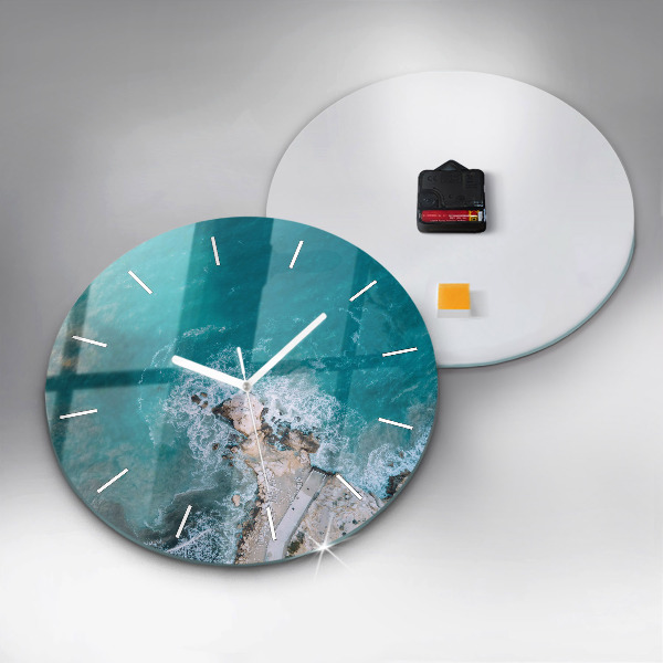 Round glass clock Fjords in Costa Blanca